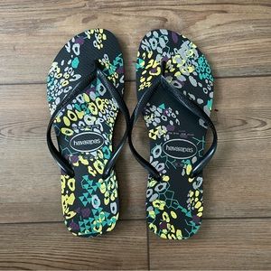Havaianas Floral Black Flip Flop